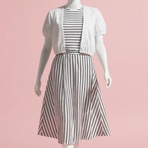 بدلة بخطوط عمودية متقابلة